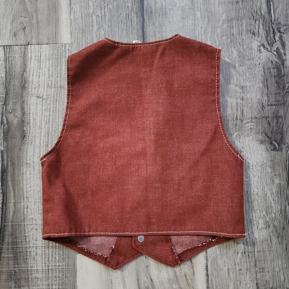 Rust Red Boys' Western Vest Vintage Billy The Kid